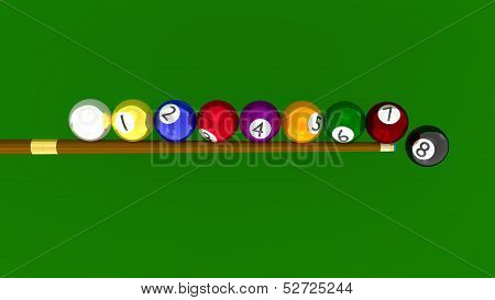 Eight Ball Pool - Trick Shot Of Rolling Balls On Stick
