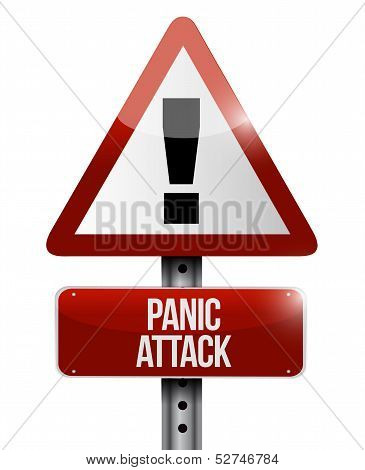 Panic Attack Road Sign Illustration Design
