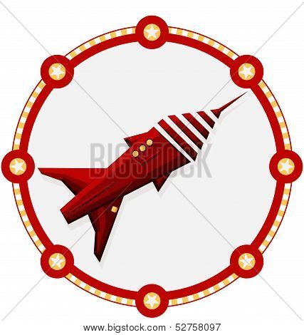 Space ship with a red frame