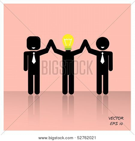 Teamwork Symbol,brainstorming Sign