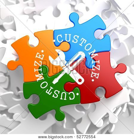Customize Concept on Multicolor Puzzle.