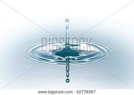 drop of water on white background