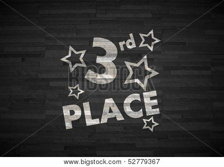 3D Graphic Of A Creative 3Rd Place Sign  On Noble Stone Texture