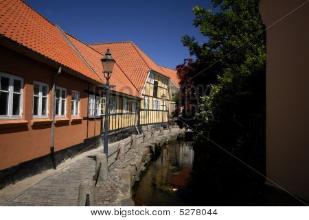 Byen på Fyn i Danmark