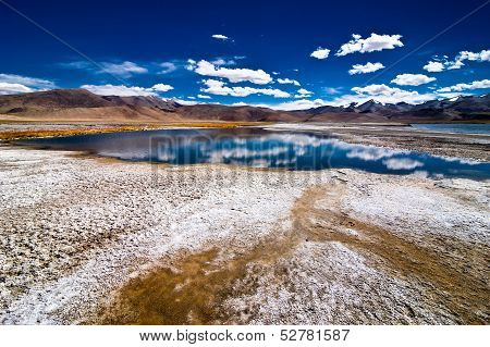 Indian Himalaya landscape with salt lake Tso Kar