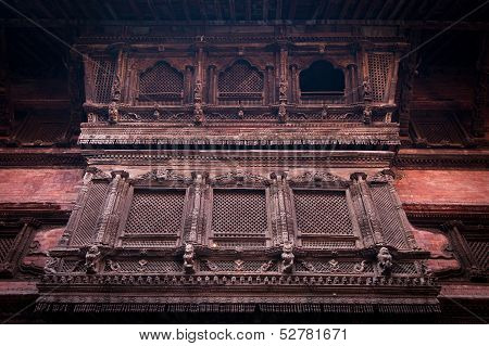 Hindu temple architecture detail.. Nepal