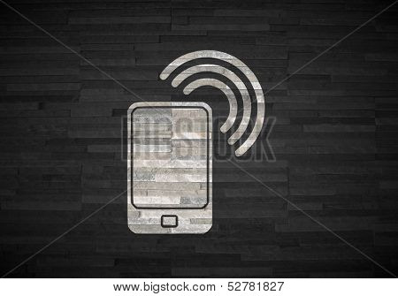 Smart Phone Label  On Noble Stone Texture