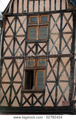 Half-timbered house in Tours Loire Valley France