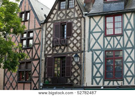 Half-timbered house in Tours Loire Valley France