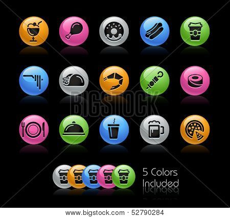 Food Icon set / The file Includes 5 color versions in different layers.