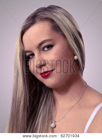 Beautiful smiling blond girl