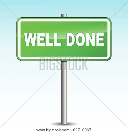 Vector Well Done Signpost