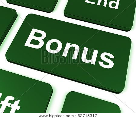 Bonus Key Shows Extra Gift Or Gratuity Online