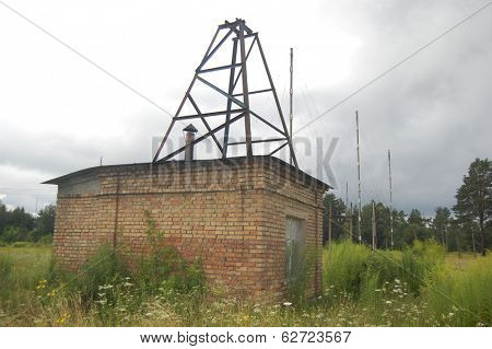 KIEV, UKRAINE -JUL 7, 2013: Abandoned military base near Chernobyl alienation area ,Radio communication centre  on July 7, 2013 near  Kiev, Ukraine