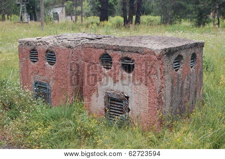 KIEV, UKRAINE -JUL 7, 2013: Abandoned military base near Chernobyl alienation area ,Radio communication centre  on July 7, 2013 near  Kiev, Ukraine
