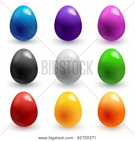 colorful glossy Easter eggs