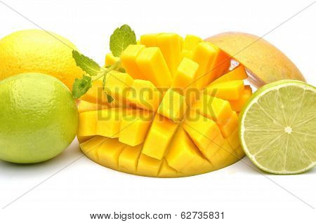 Slice of mango and citrus
