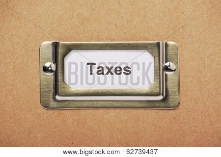 Taxes Storage Drawer Label