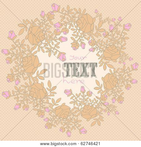 Elegant background with lace ornament .