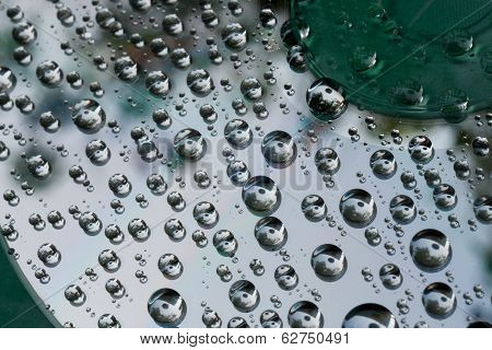 Drop of water  on CD and DVD