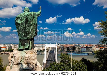 The Monument To Bishop Gellert In Budapest, Hungary