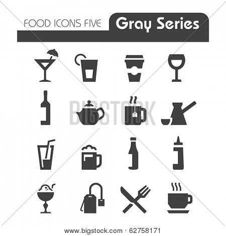 Drinks Icons Gray series