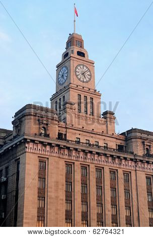 Shanghai Waitan district with historic buildings in the morning