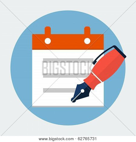 Notepad with nib pen