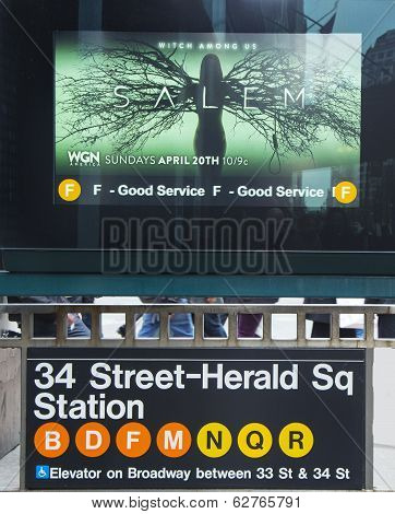 34 Street - Herald Square Subway Station entrance in NYC