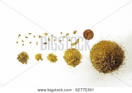 Lots Of Glitter And Alluvial Gold Nuggets