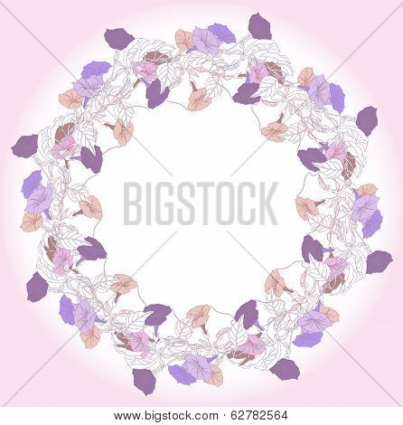 Wreath with blue violet bindweed