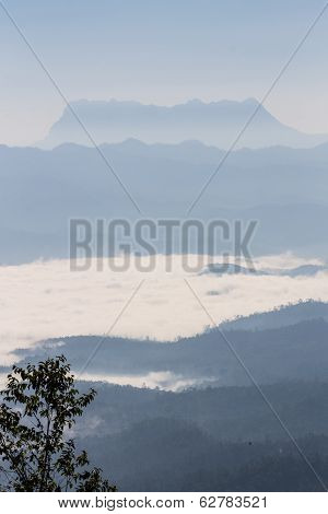 Sea Of Mist With Doi Luang Chiang Dao, View Form Doi Dam In Wianghaeng Chiangmai Thailand