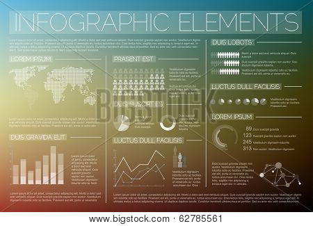 White transparent Vector set of Infographic elements for your documents and reports