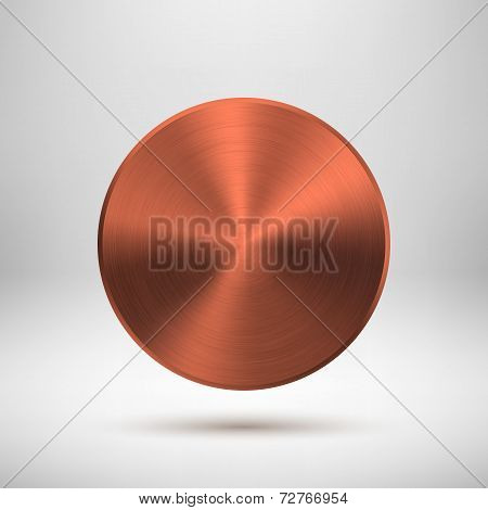 Bronze Gold Abstract Circle Button Template