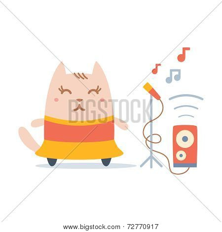 Character Dancer In Dress Colorful Flat
