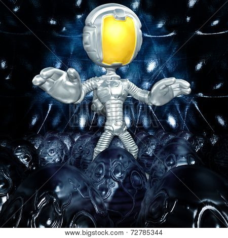 Mini Astronaut In Xeno Egg Hive