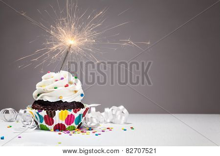 Birthday Sparkler Cupcake