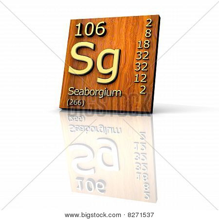 Seaborgium-Periodensystem der Elemente Holz board