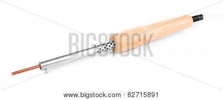 Electric soldering iron isolated on white