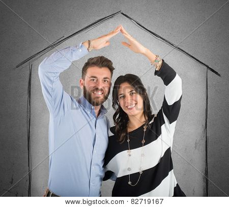 Couple in love dreams a home