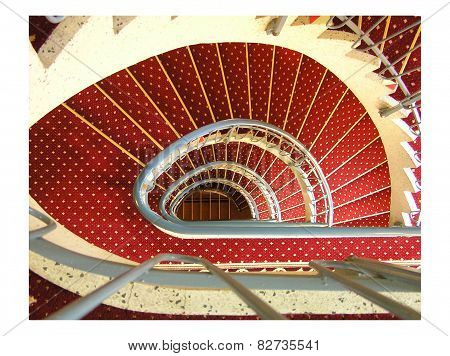 Red Spiral Staircase