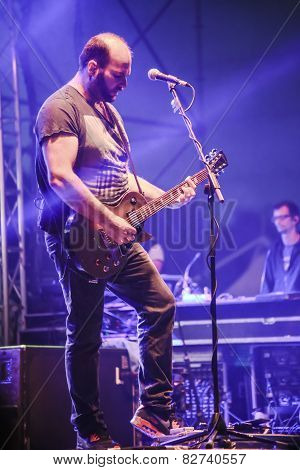 Guano Apes rock band perform during Most festival on Borovaya airfield in Minsk, July 3, 2014