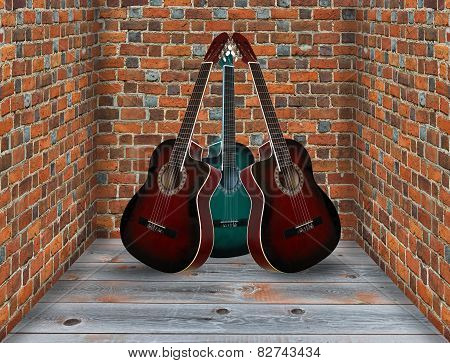 Three Guitars In The Corner Of The Room