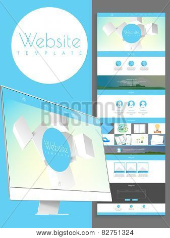 Stylish website template design for your business presentation with desktop.