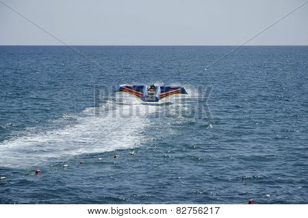 Attraction On The Water - Riding On An Inflatable Wings