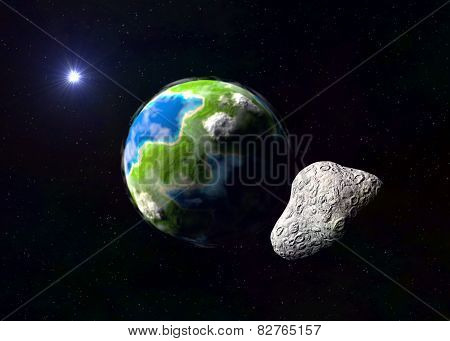 Attack of the asteroid on the Earth