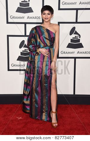 LOS ANGELES - FEB 08:  Zendaya Coleman arrives to the Grammy Awards 2015  on February 8, 2015 in Los Angeles, CA                