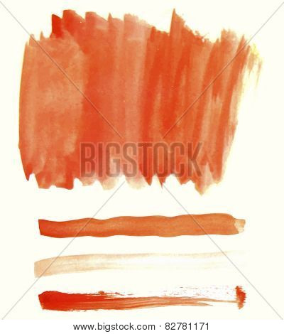 Orange watercolor elements for design