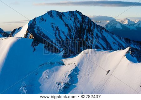 Magnificient Sunrise On Stok Kangri Mountain During Ascend To The Peak, Ladakh, Himalayas