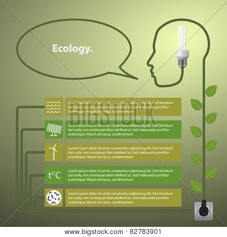 Template infographic. Concept of renewable energy